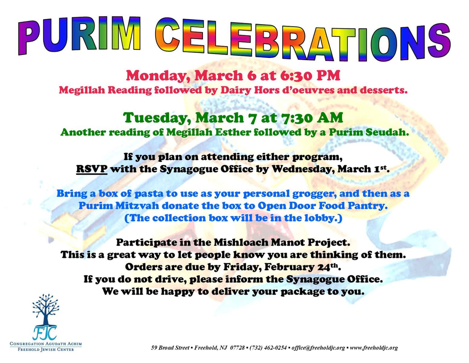 Megillah Reading followed by Purim Party