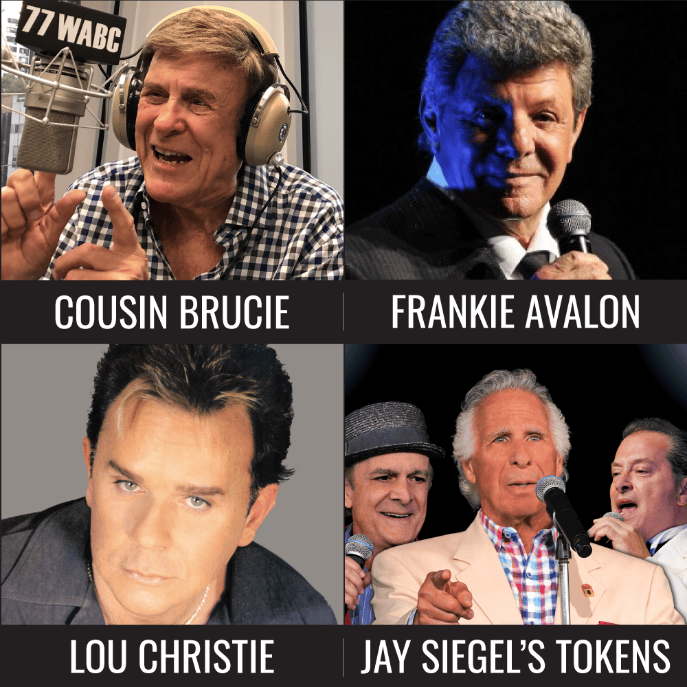 COUSIN BRUCIE AND HIS FRIENDS, FRANKIE AVALON, LOU CHRISTIE, AND JAY SIEGEL'S TOKENS