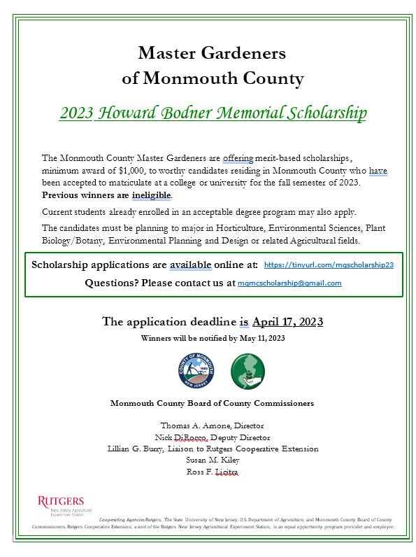 2023 Master Gardener Association Howard Bodner Memorial Scholarship
