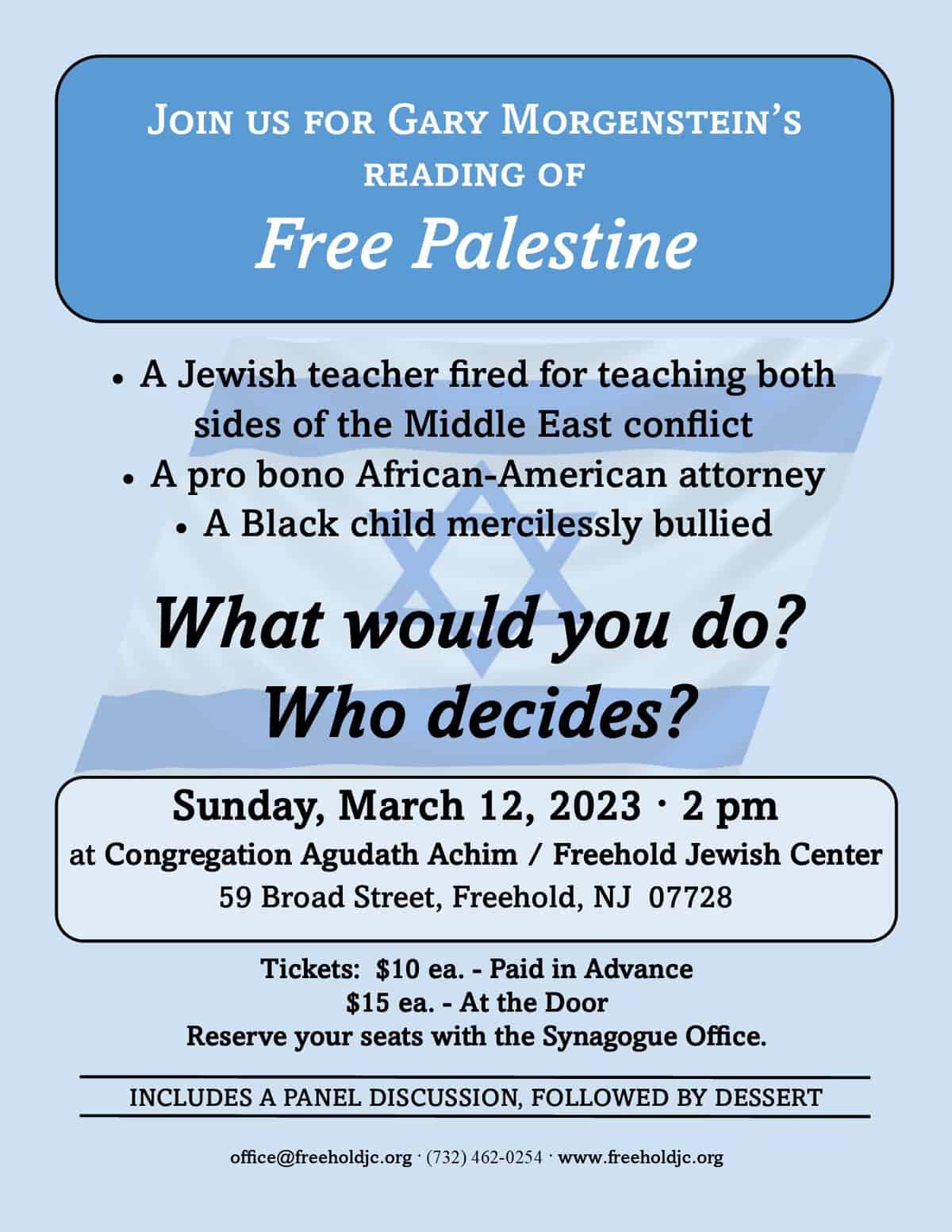 Gary Morgenstein's Reading of FREE PALESTINE