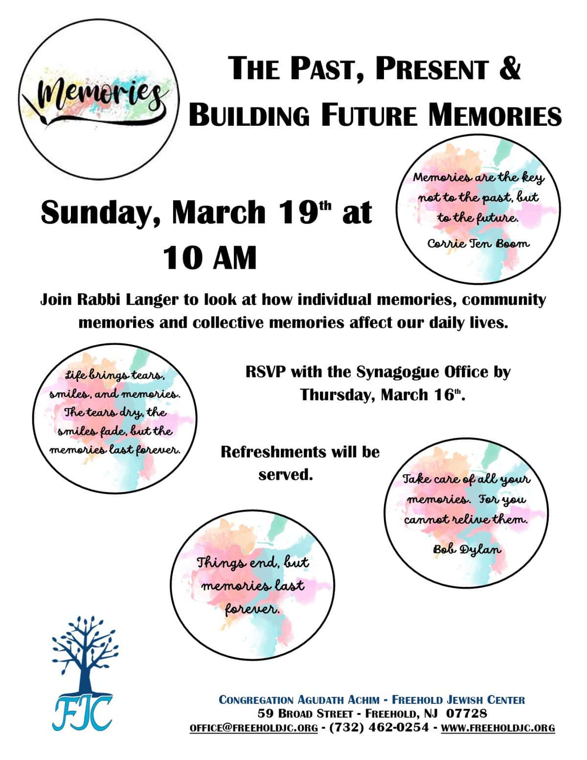 The Past, Present & Building Future Memories with Rabbi Langer