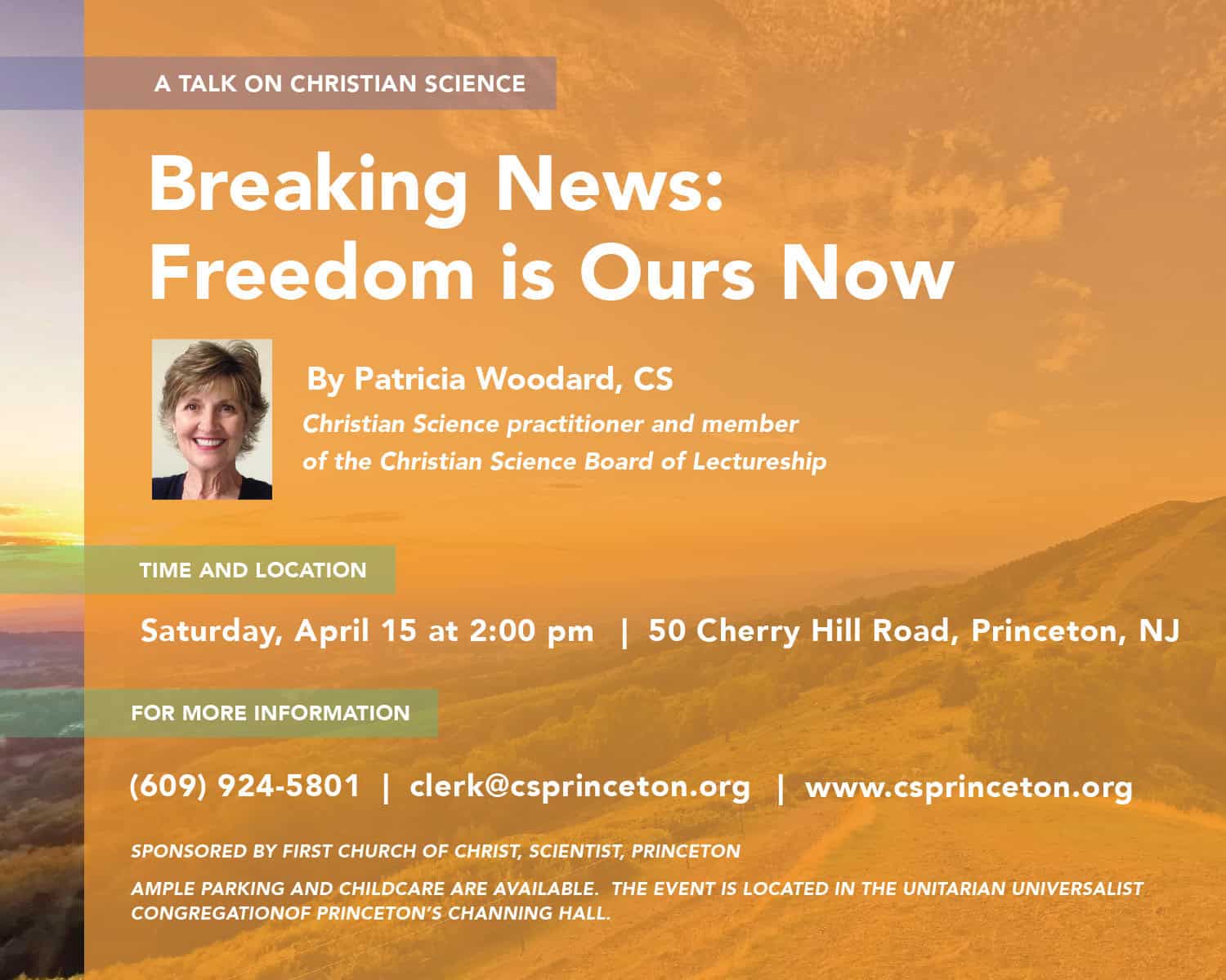 Talk on Christian Science: "Breaking news: Freedom is ours now"
