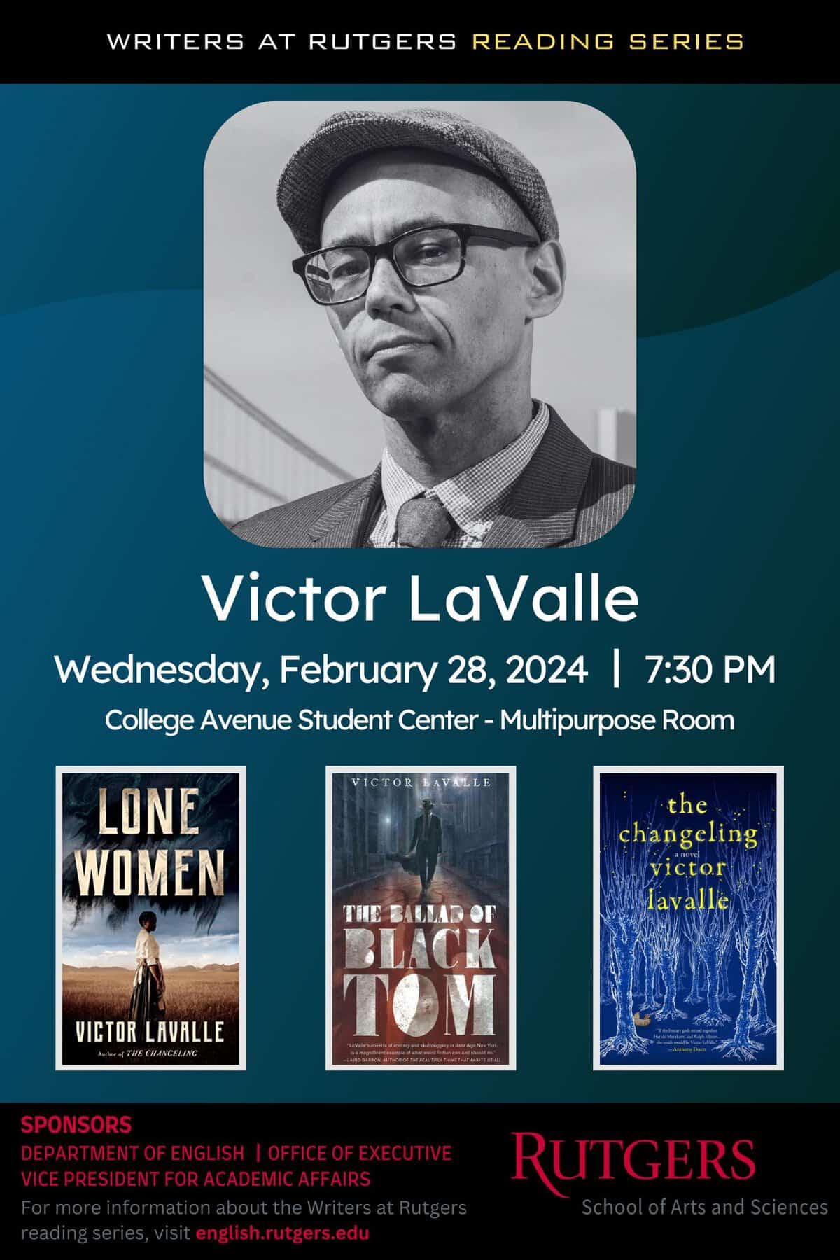 Writers at Rutgers featuring Victor LaValle