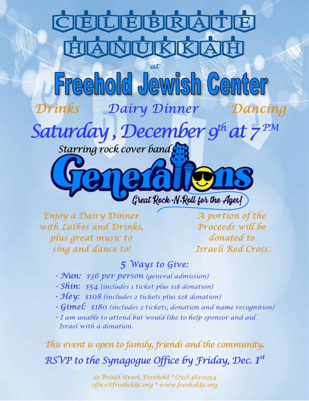 Celebrate Hanukkah at the Freehold Jewish Center