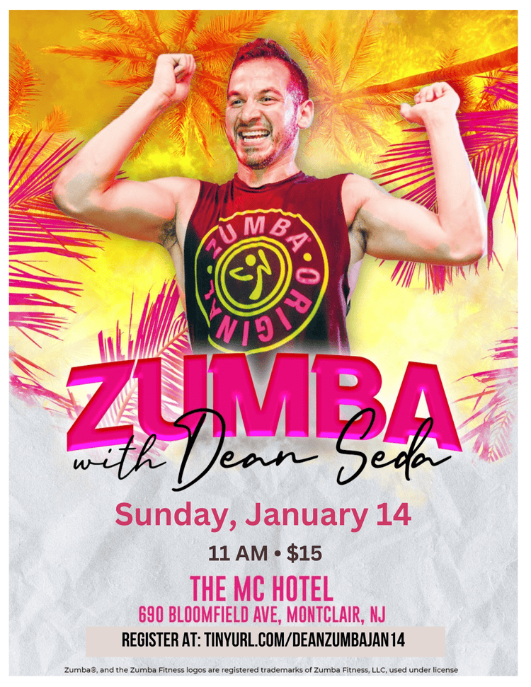 Join Dean Seda with a special one hour Zumba Class! Dance to the beats of Salsa, Merengue, Samba, and more for a fun afternoon of wellness.