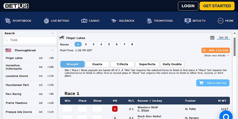 BetUS Sports US - Horse Racing