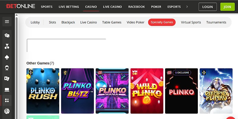 BetOnline Casino US - Plinko