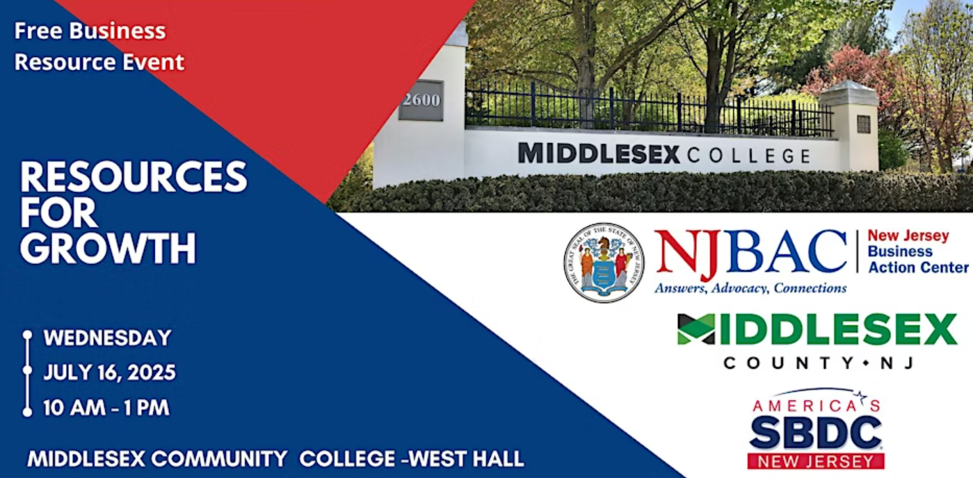 New Jersey Business Action Center to Host "Resources for Growth" Event at Middlesex College