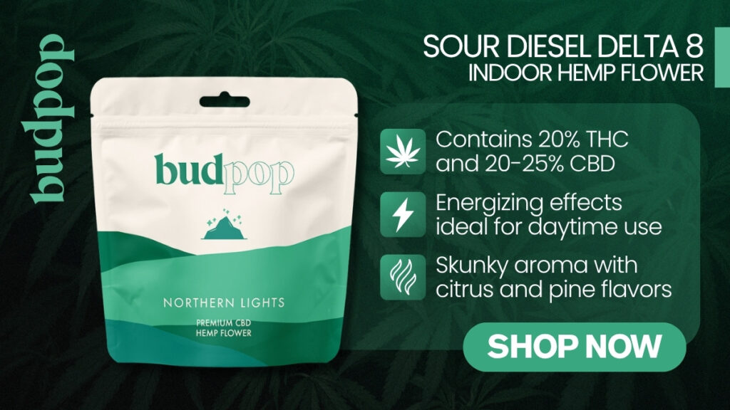 BudPop Sour Diesel Delta 8 Indoor Hemp Flower